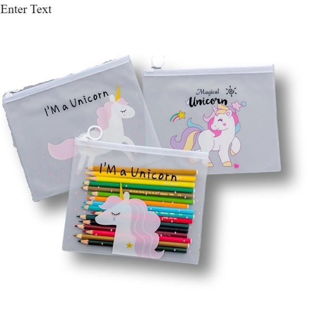 

Tempat Pensil Transparan J-18 Unicorn & Pink Panther / Map File Unicorn / Zipper Bag