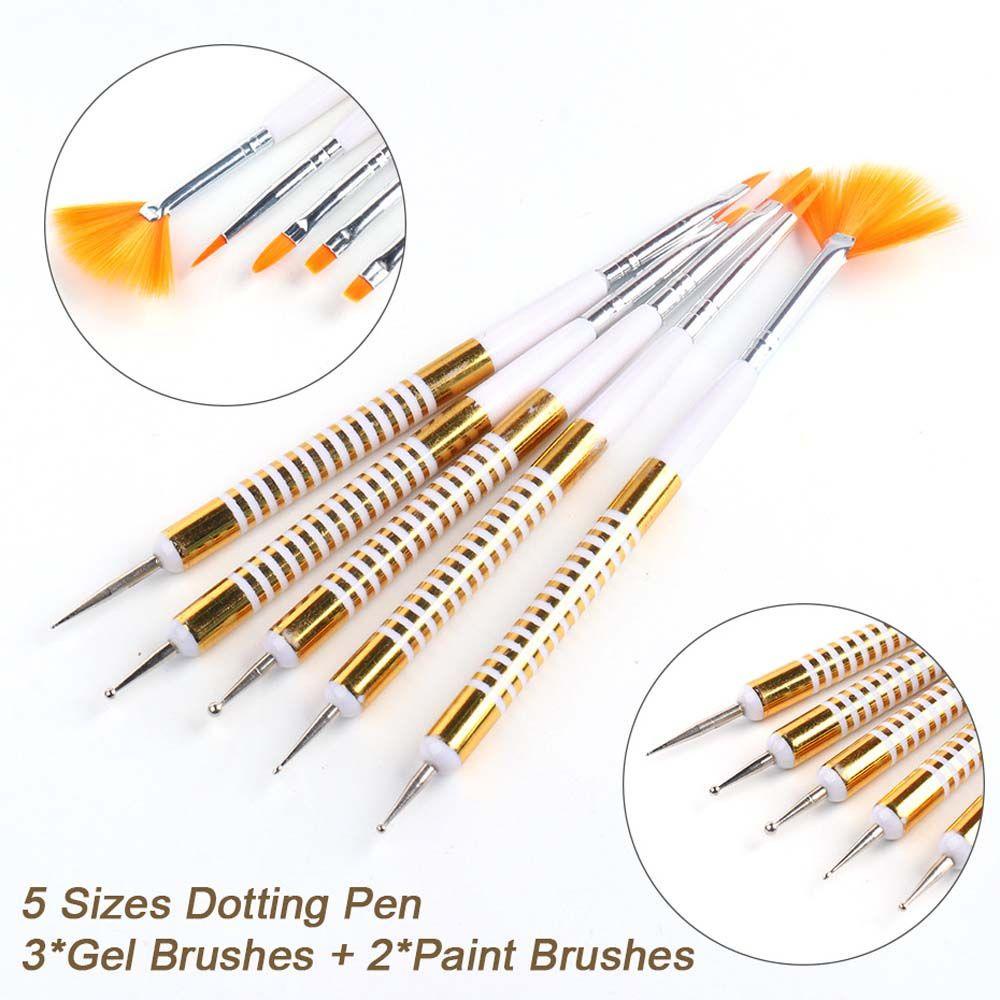 Mxbeauty Kuas Nail Art French Professional Gradient Pull Liner Brush Manicure Gel Brush Pena Terapi Cahaya