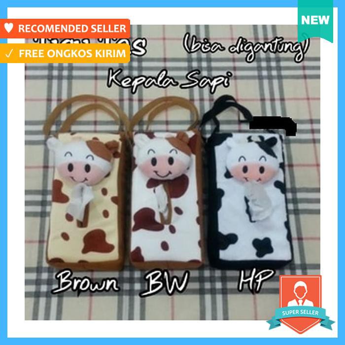 TEMPAT TISSUE MOBIL TAS/BONEKA SAPI/TOTOL HITAM PUTIH/COKLAT - TEMPAT PENYIMPANAN