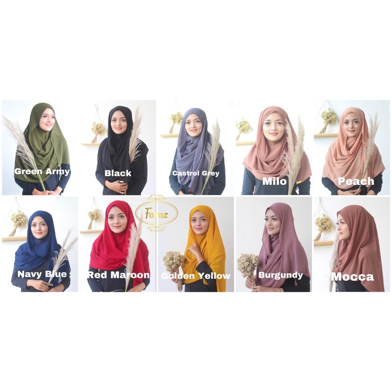 Pashmina Instan 2in1 Ceruty Premium Berlabel