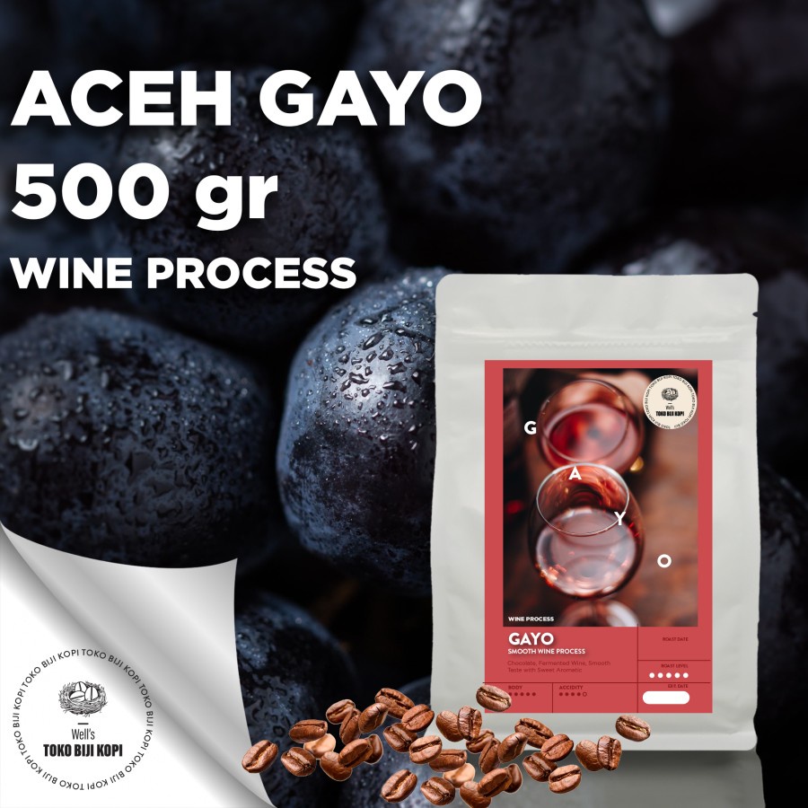 

KOPI ARABIKA GAYO SMOOTH WINE PROCESS ROASTED BEAN COFFEE - 500 GRAM