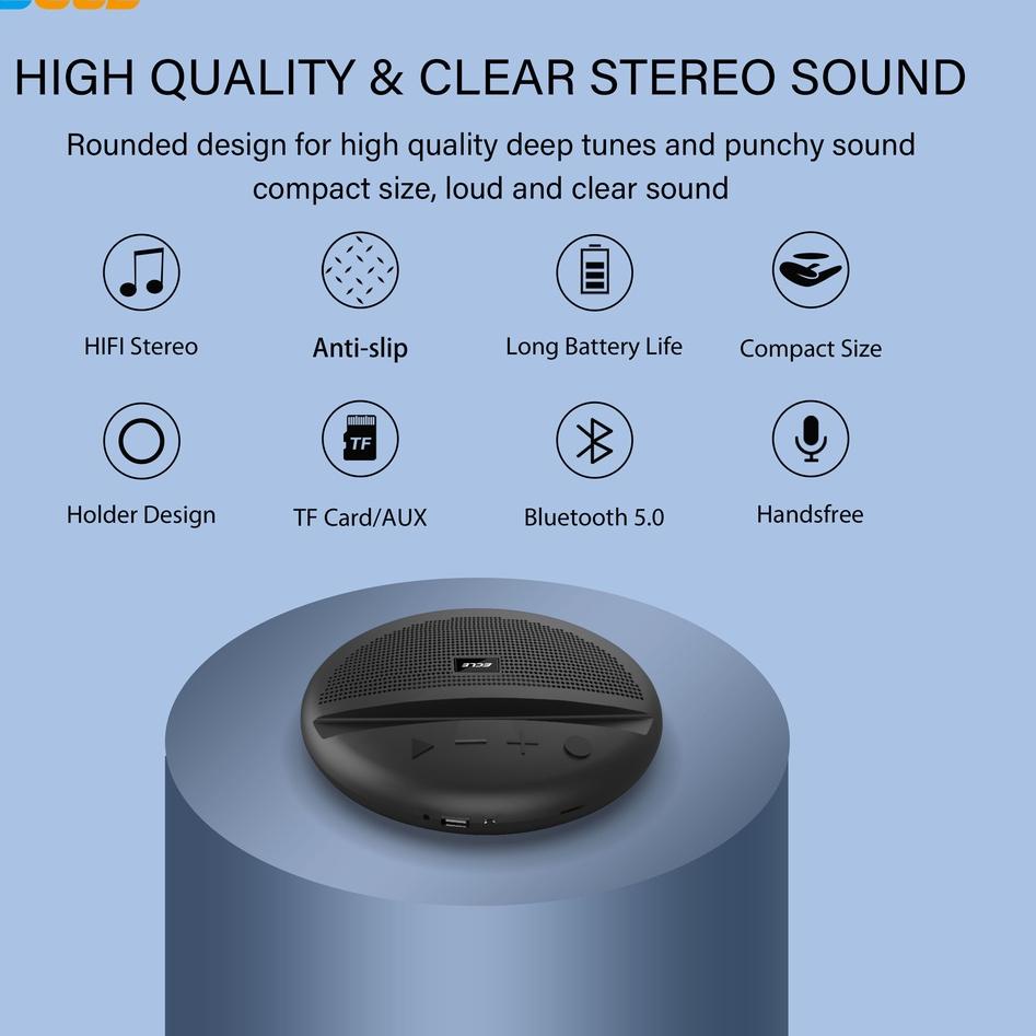 Diskon Ngetrends (NEW) ECLE Original Bluetooth Speaker Portable Magnetic Circular Holder HP