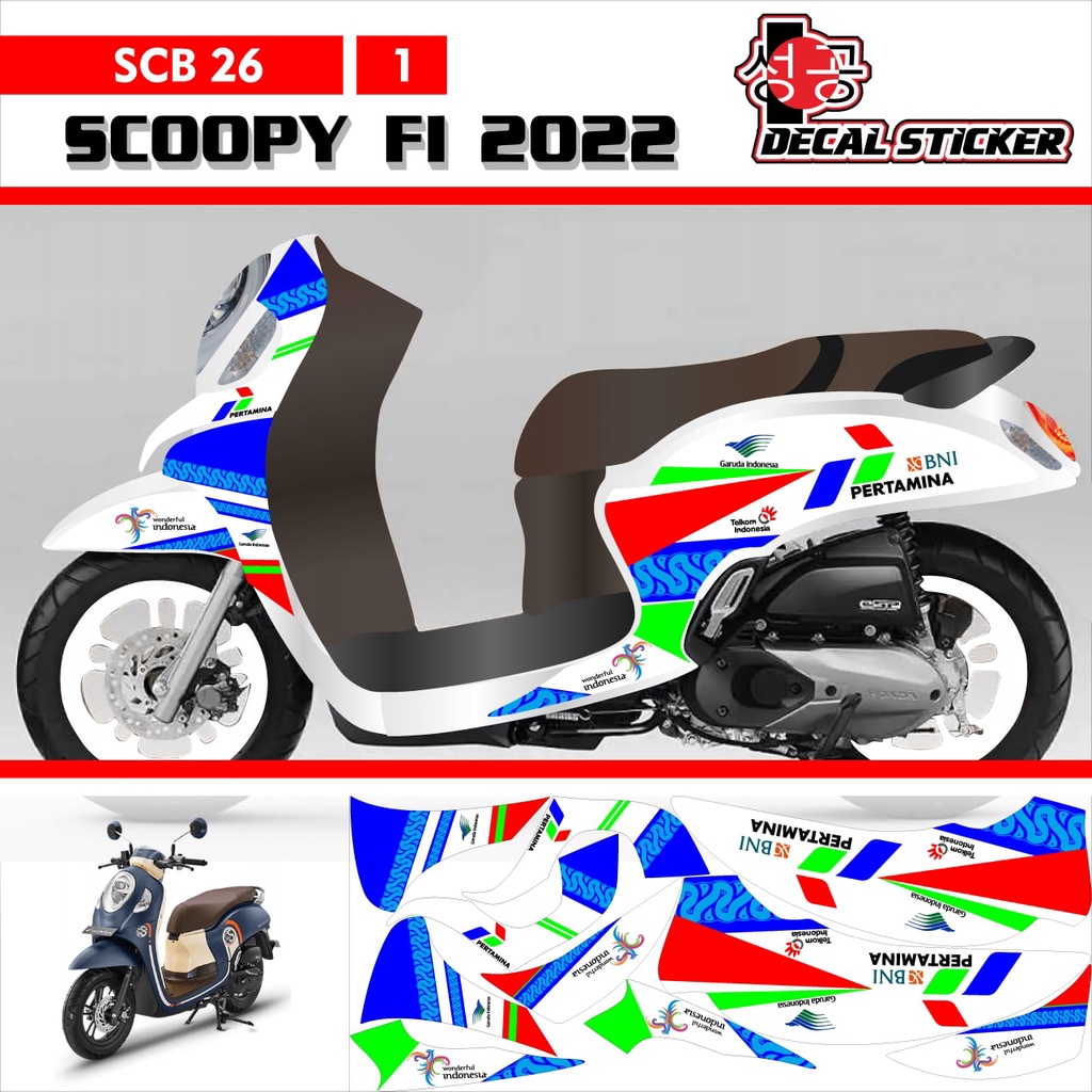 SCB 26 DECAL STICKER SCOOPY FI 2021 - 2022 MANDALIKA