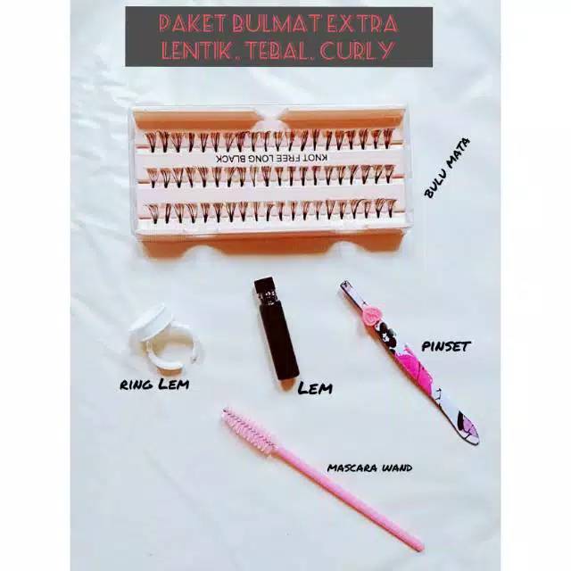 [COD] PAKET EYELASH EXTRA CURLY VOLUME 5 IN 1 KNOTFREE