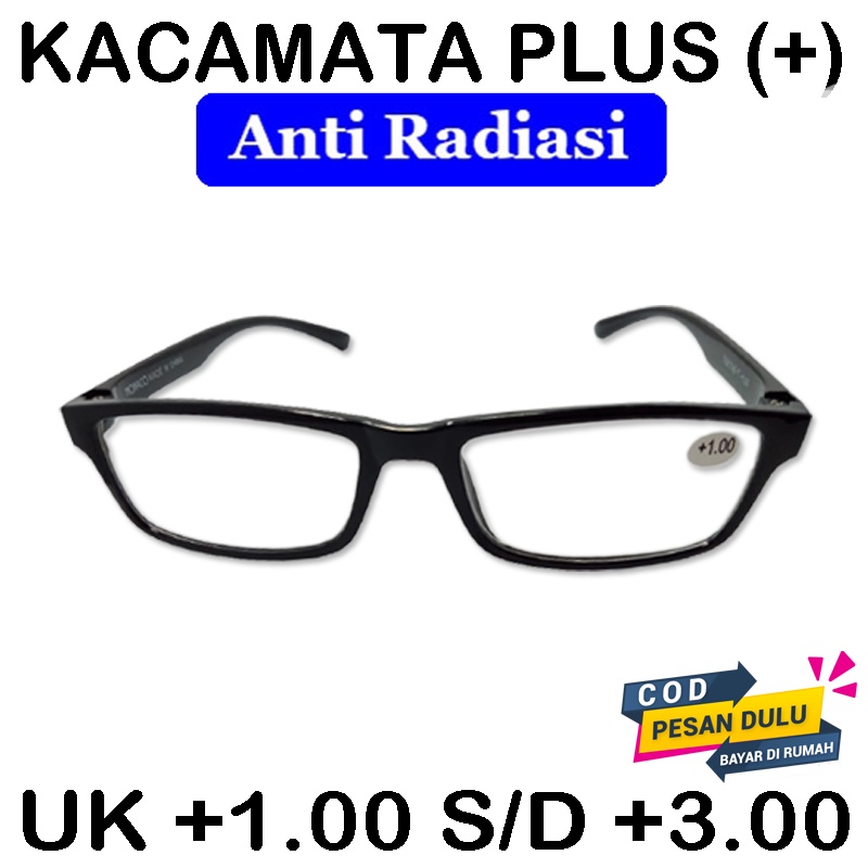 COD Kacamata Plus (+) Untuk Pria dan Wanita Kaca mata Baca Lensa Plus Kacamata Rabun Dekat Reading Glasses Unisex