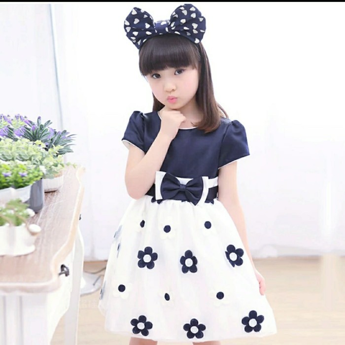 Baju Dress Pesta Anak Perempuan Usia 7 8 9 10 11 12 TH Import Korean Style Modern Murah Trend asa Ki