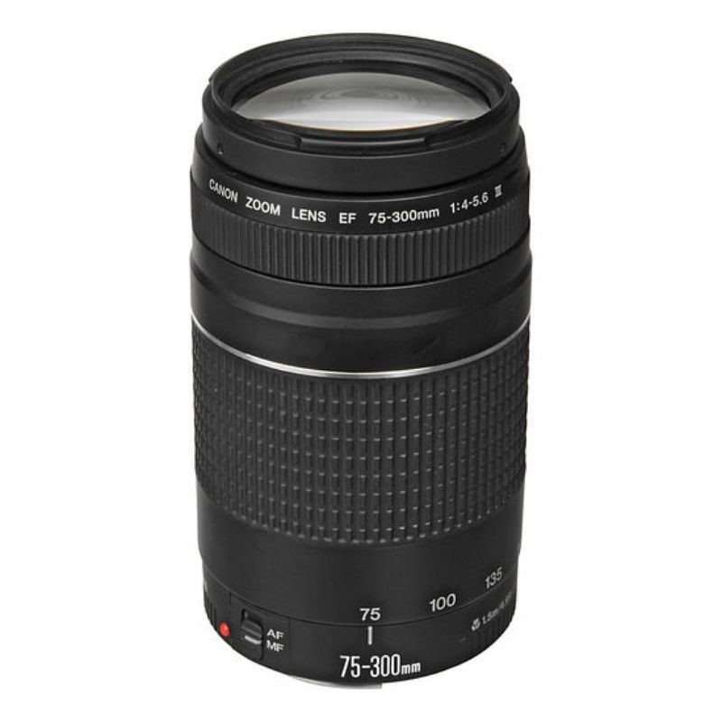 lensa canon telephoto 75-300 III f4-5.6 free uv protector 58mm