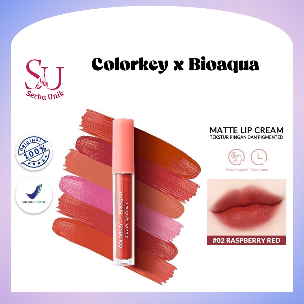 Colorkey X Bioaqua Stay On Lip Cream | 24 Jam Tahan Lama