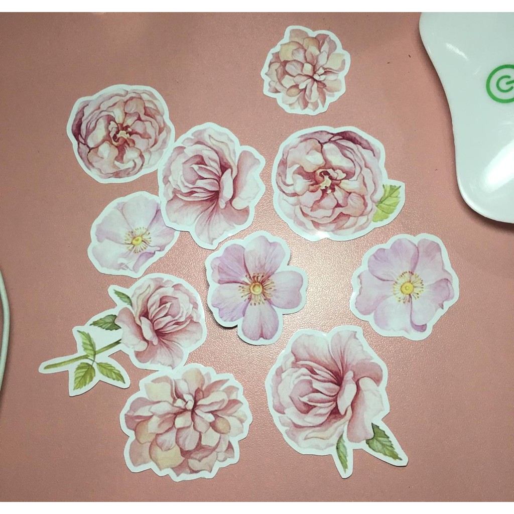 

Sticker Pink Flower Die Cut Scrapbook DIY Planner Bujo Diary Tumblr Aesthetic