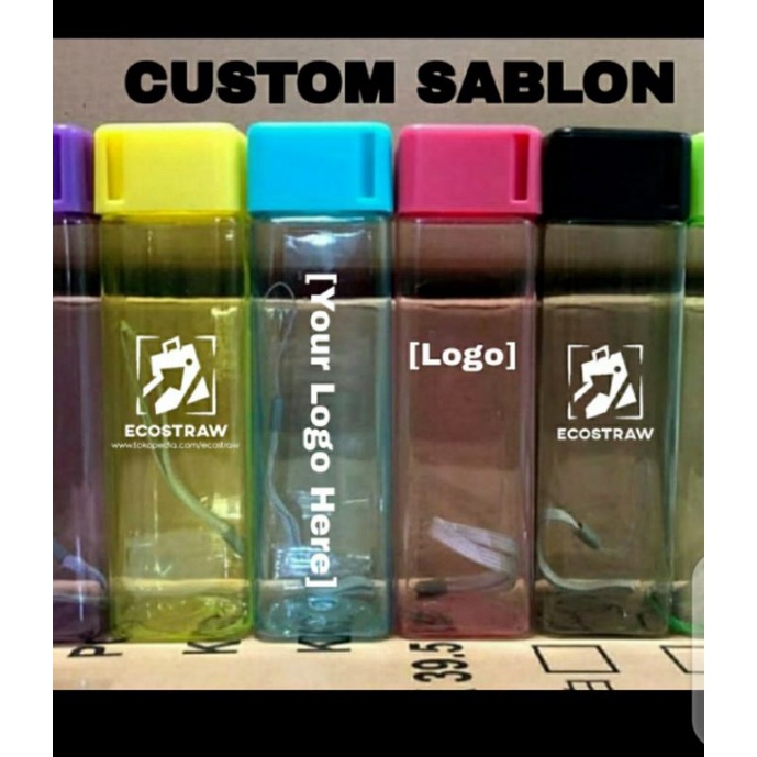 custom sablon my bottle kotak 500ml BPA FREE