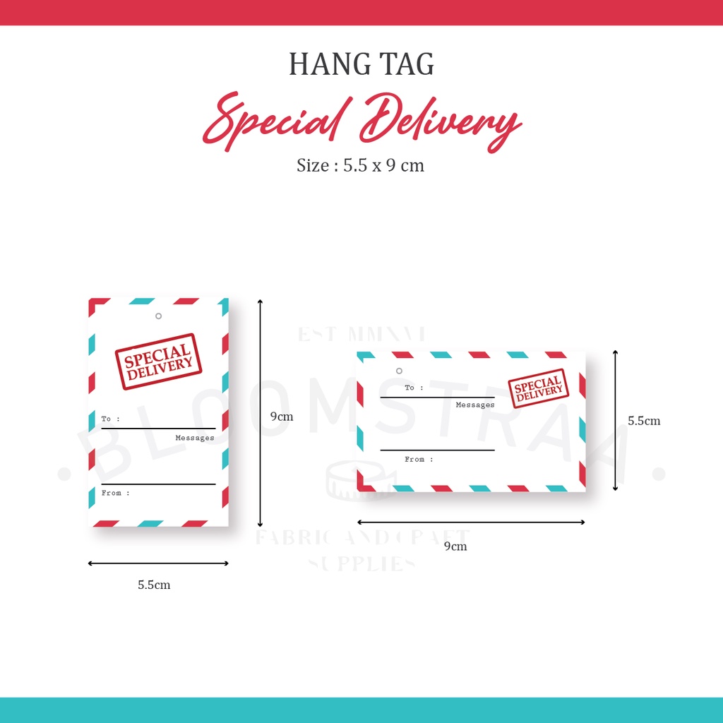 Hang Tag Special Delivery Gift Tag Kartu Souvenir Hadiah Paper Card