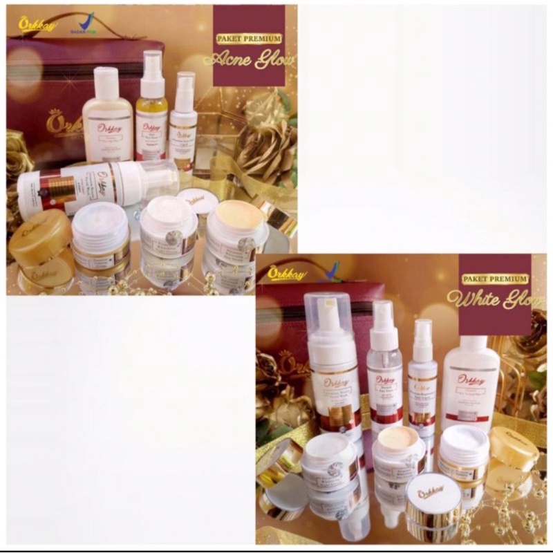 Paket Premium Acne Glow & Paket premium White Glow Orkkay skincare sudah BPOM di jamin Original 100%