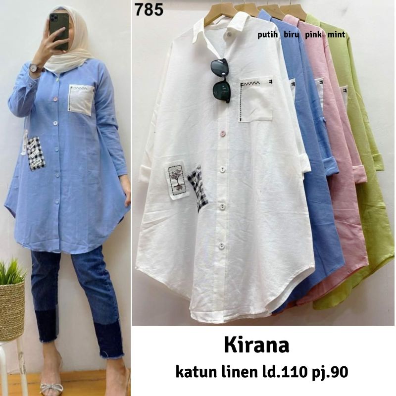 kemeja katun linen import/tunik katun linen import
