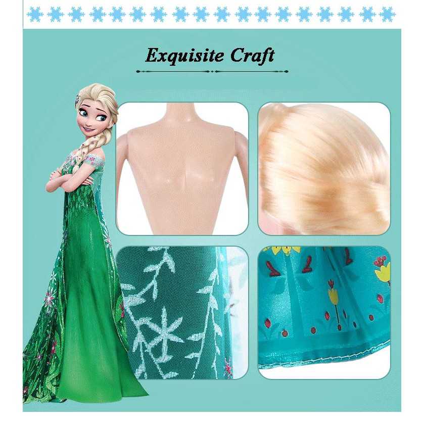 Set Mainan Boneka Princess Elsa Anna Frozen Ukuran 31cm Untuk Hadiah Ulang Tahun Anak Perempuan