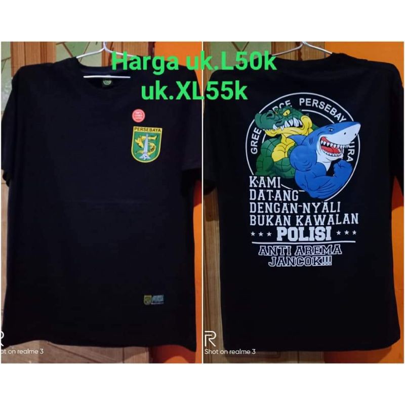 KAOS TSHIRT PERSEBAYA BONEK SURABAYA HITAM DISTRO