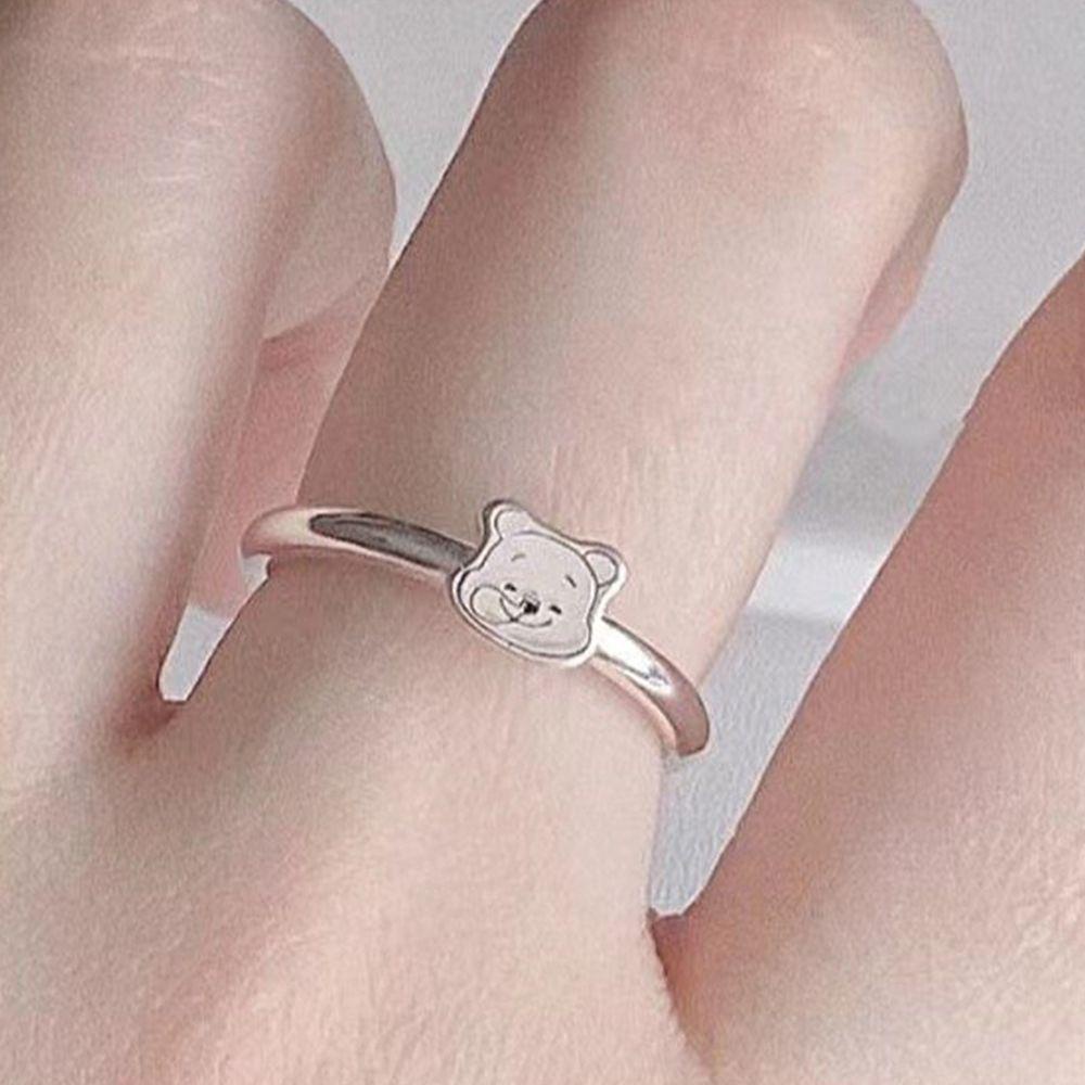 NEEDWAY Needway BFF Ring Hadiah Ulang Tahun Close Friend Honey Jar Copper Couple Rings Pooh Bear Best Friend Forever Rings