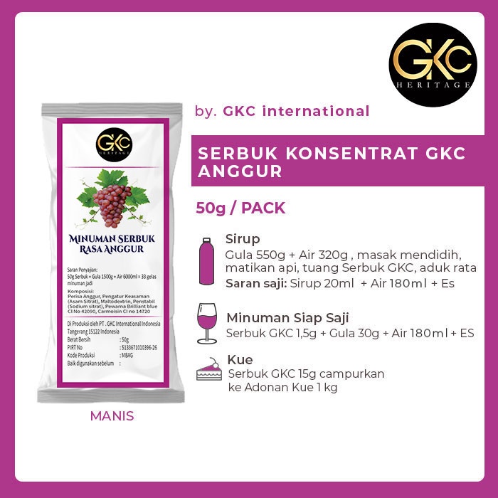 

Bubuk Sirup GKC "Rasa Anggur" 50g