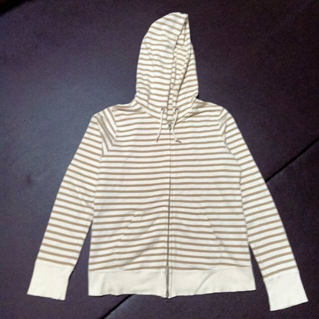 Jaket Zip Hoodie Uniqlo stripe original second