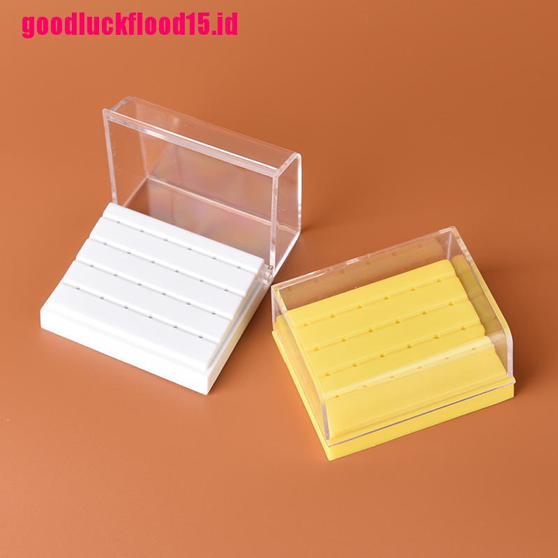 {LUCKID}24 Holes Dental Bur Holder Disinfection Carbide Burs Block Drills Case Box