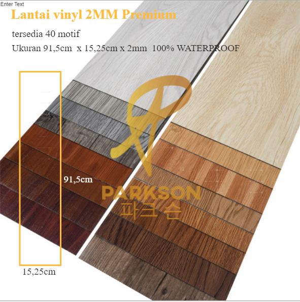 Lantai Vinyl PVC 91,5cm  x 15,25cm x 2mm  Best Quality PER BOX 100% WATERPROOF