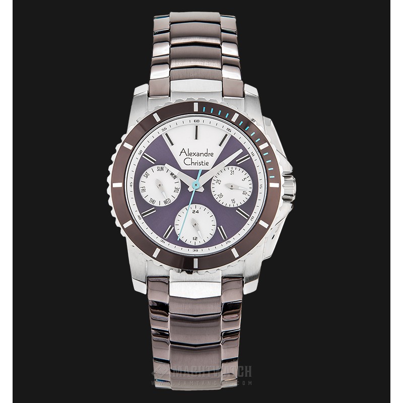 Alexandre Christie AC 6455 BF BTLPU Ladies Purple Dial Stainless Steel