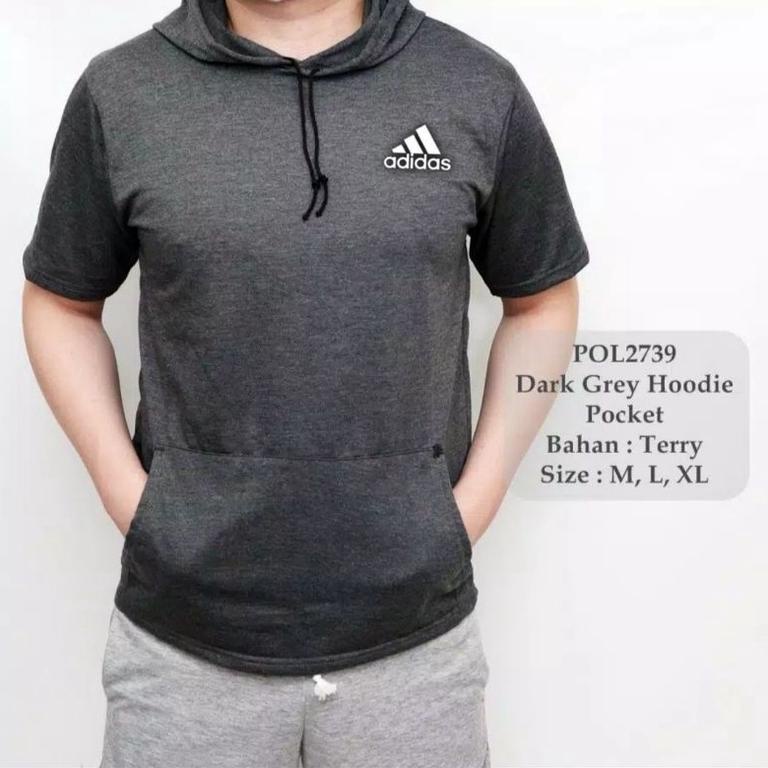 Kaos Kupluk Hoodie Polos Katun / Kaos Polos Hoodie Pria Wanita Lengan Pendek & Lengan Panjang / Kaos