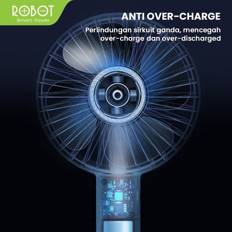 ROBOT RT-BFS1 2000mAh Handled Portable &amp; Rechargeable USB Mini Fan - Garansi Resmi 1 Tahun