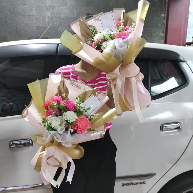 buket bunga bouquet artificial palsu murah