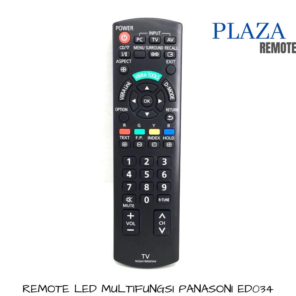 REMOTE TV LED PANASONI VIERRA DIGITAL MULTIFUNGSI TANPA SETTING ED034