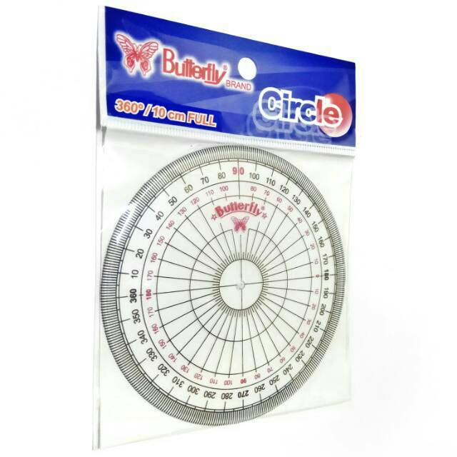 

Penggaris Lingkaran 10 Cm Busur Derajat Butterfly 360°