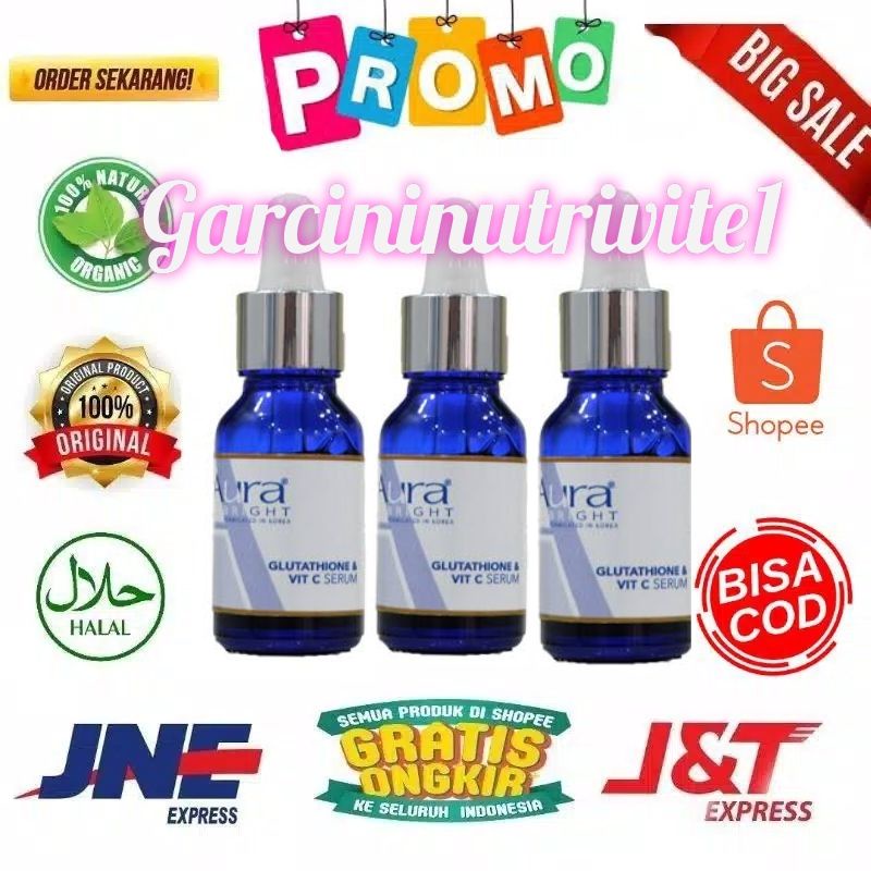 AURA BRIGHT GLUTHATHIONE N VIT C SERUM - SERUM VIT C WAJAH AURA