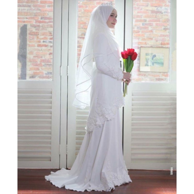 gaun pengantin muslimah syari malaysia wedding dress