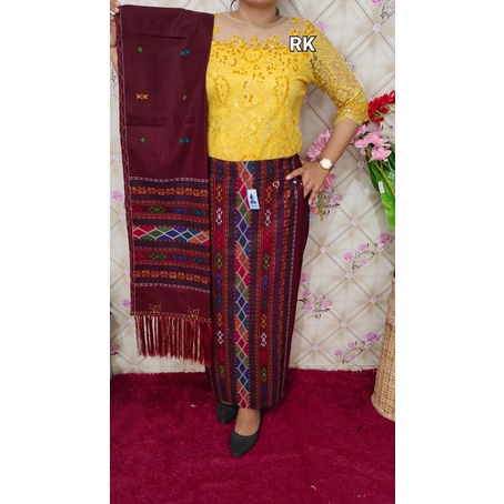 Rok Jadi dan Selendang Katun Motif Bintik KR-2