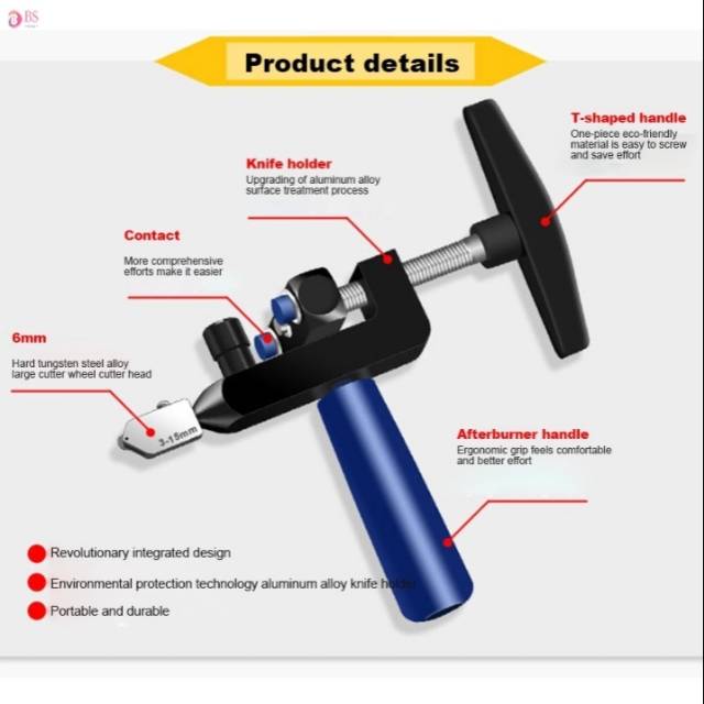Alat potong kaca mudah dan pembelah kaca glass cutter
