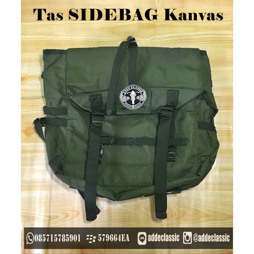 Aksesoris Motor Touring Tas Sidebag Canvas Estrella w175 royal enfield