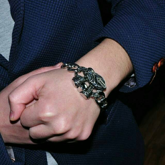 Gelang Pria Cowok Unik Keren titanium