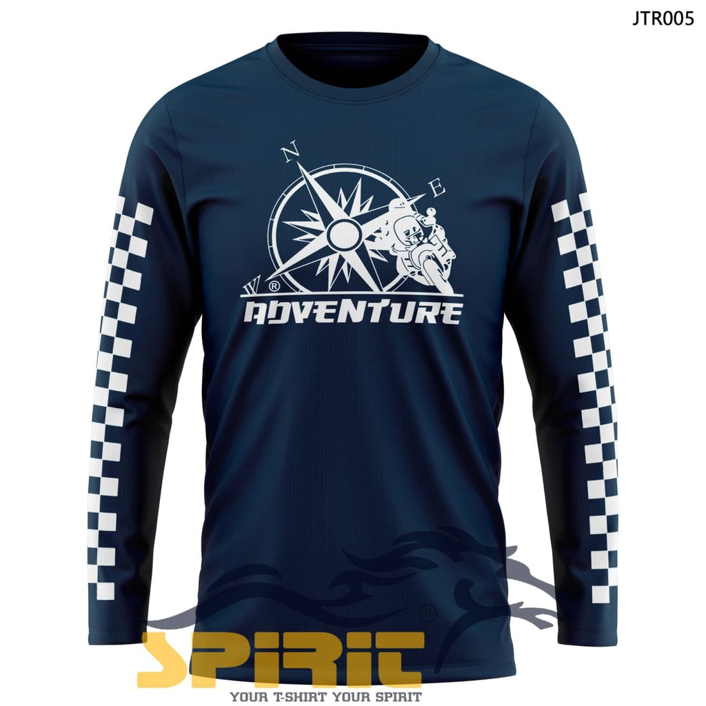ADVENTURE TShirt- Baju Kaos Distro Pria KAOS MOTOR ADVENTURE Lengan Panjang Pakaian Pria  100%Cotton