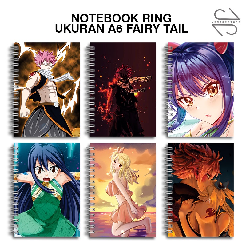 

Buku Tulis Catatan buku notebook buku diary Notebook Ring Spiral A6 60 Lembar gambar Fairy Tail 1