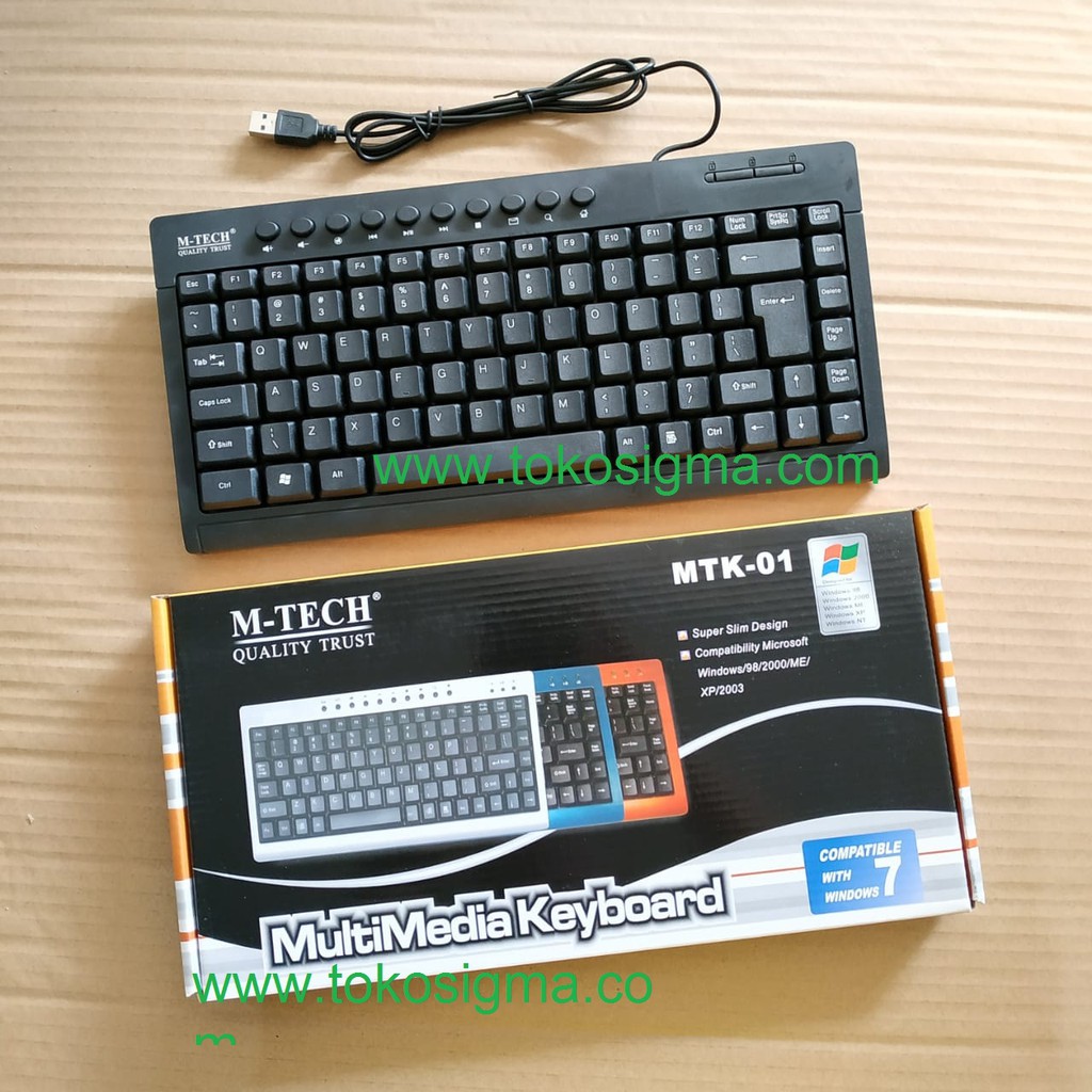 Keyboard USB wired M-TECH MTK~01 Mini Multimedia Slim PC Laptop