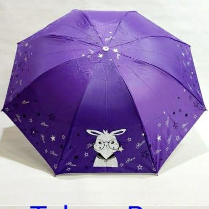PAYUNG LIPAT MOTIF RABBIT DALAM SILVER SAKURA 10191