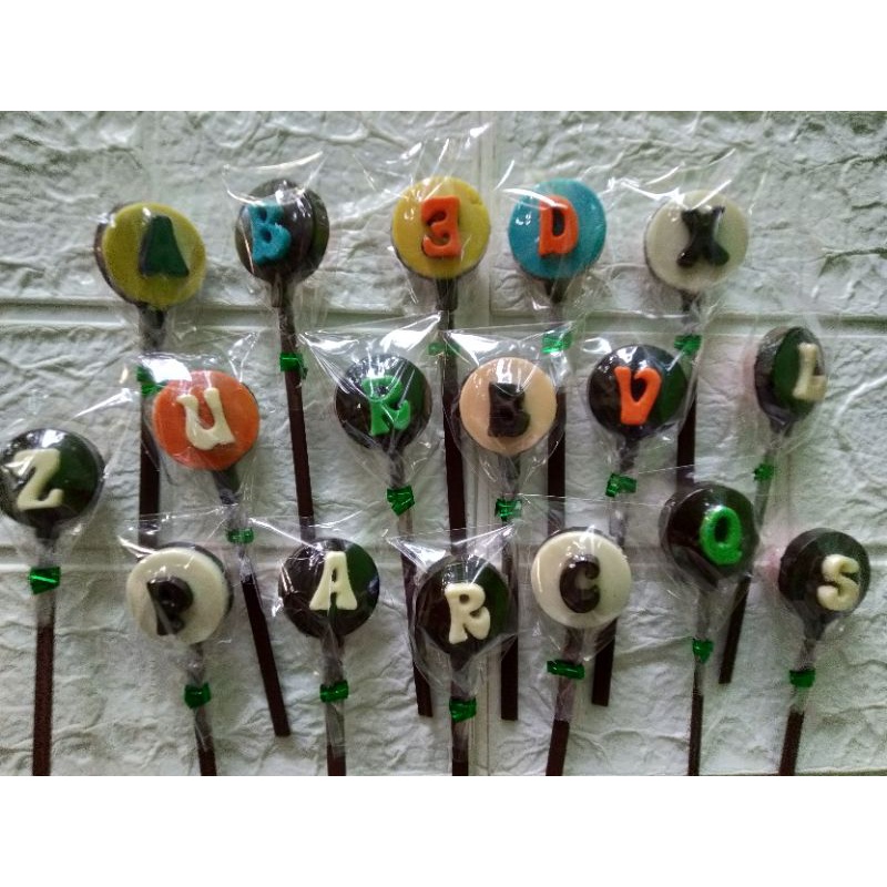 

25pcs cokelat koin huruf inisial souvenir hadiah unik lucu & enak