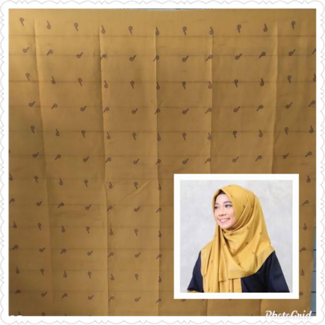 HIJAB SEGIEMPAT  LASER CUT MOTIP AKSARA-kuning