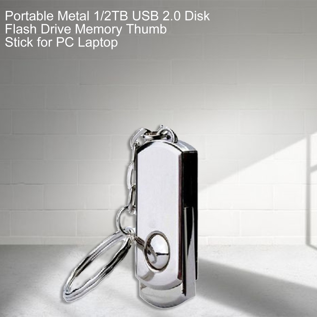 (Huluboy) Flashdisk USB 2.0 Kapasitas 1 / 2TB Bahan Metal Untuk PC / Laptop