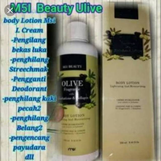 MSI BEAUTY BODY LOTION

Merupakan produk Perawatan & Kecantikan untuk Kulit Tubuh.l