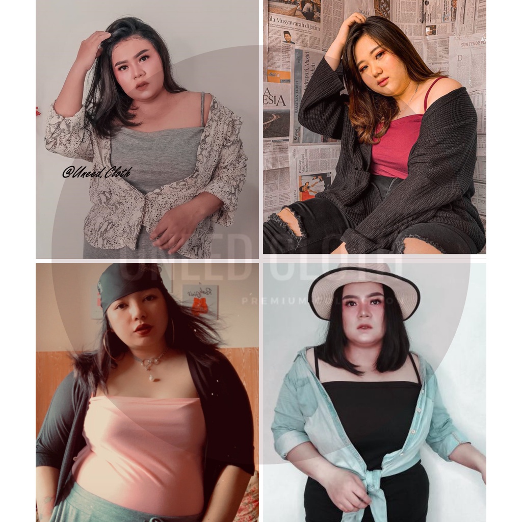 Uneed Cloth / TANK TOP JUMBO / CROP TANKTOP / SQUARE / TANGTOP ATASAN WANITA / LOLY BIGSIZE-3