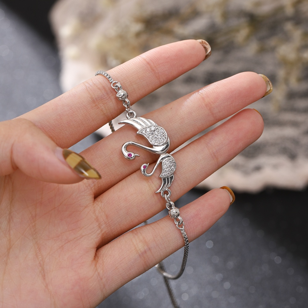 ✨D.G.C✨ Gelang Serut Titanium Wanita Fashion Silver Swan Couple Pasagan Aesthetic Korea Aksesoris Perhiasan Murah D312