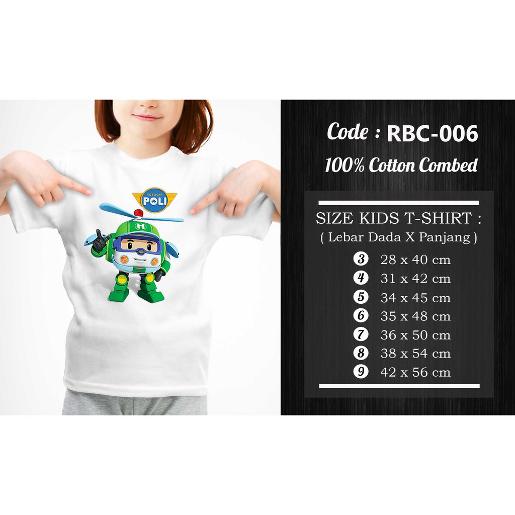 [FREE NAMA !!] Kaos Anak &amp; Family Robocar 100% COTTON PREMIUM