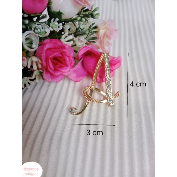 Bros Inisial/Bros Huruf/Bros A/Bros bisa COD/Bros Murah/TERMURAH/Brooch/Bros Premium