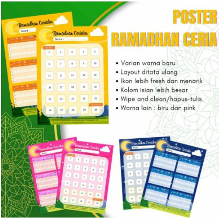 

SALE CEKLIS RAMADHAN / POSTER PUASA / LEMBAR KEG PUASA / FREE SPIDOL | JADWAL PUASA ANAK | UNTUK LATIHAN PUASA