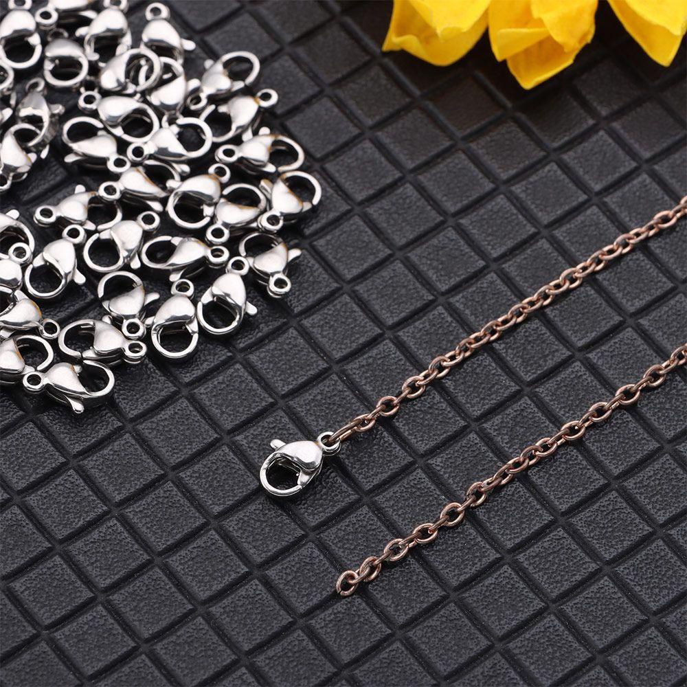 R-flower 100pcs/bag Lobster Clasps Hooks DIY Kecil304Stainless Steel Gantungan Kunci Key Ring Membuat Perhiasan